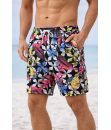 Short Floral Estampado Calção elastano P M G Gg Verão Rosa